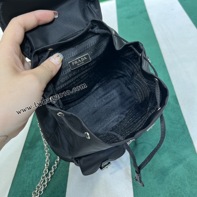 Prada專櫃新款Mini斜挎雙肩小背包 1BH029 普拉達經典款黑色女士雙肩包 csp1666